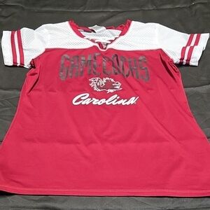 Russell Athletic Red and White Jersey with Vintage Graphics